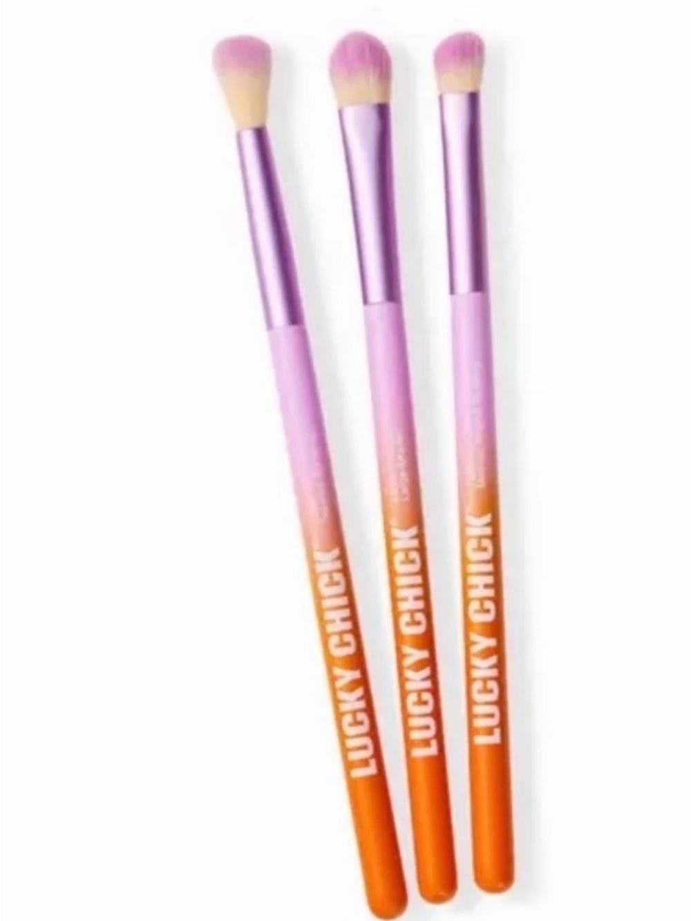NIP Lucky Chick Eye Love You 3 Piece Makeup Brush Set Vegan Cruelty Free